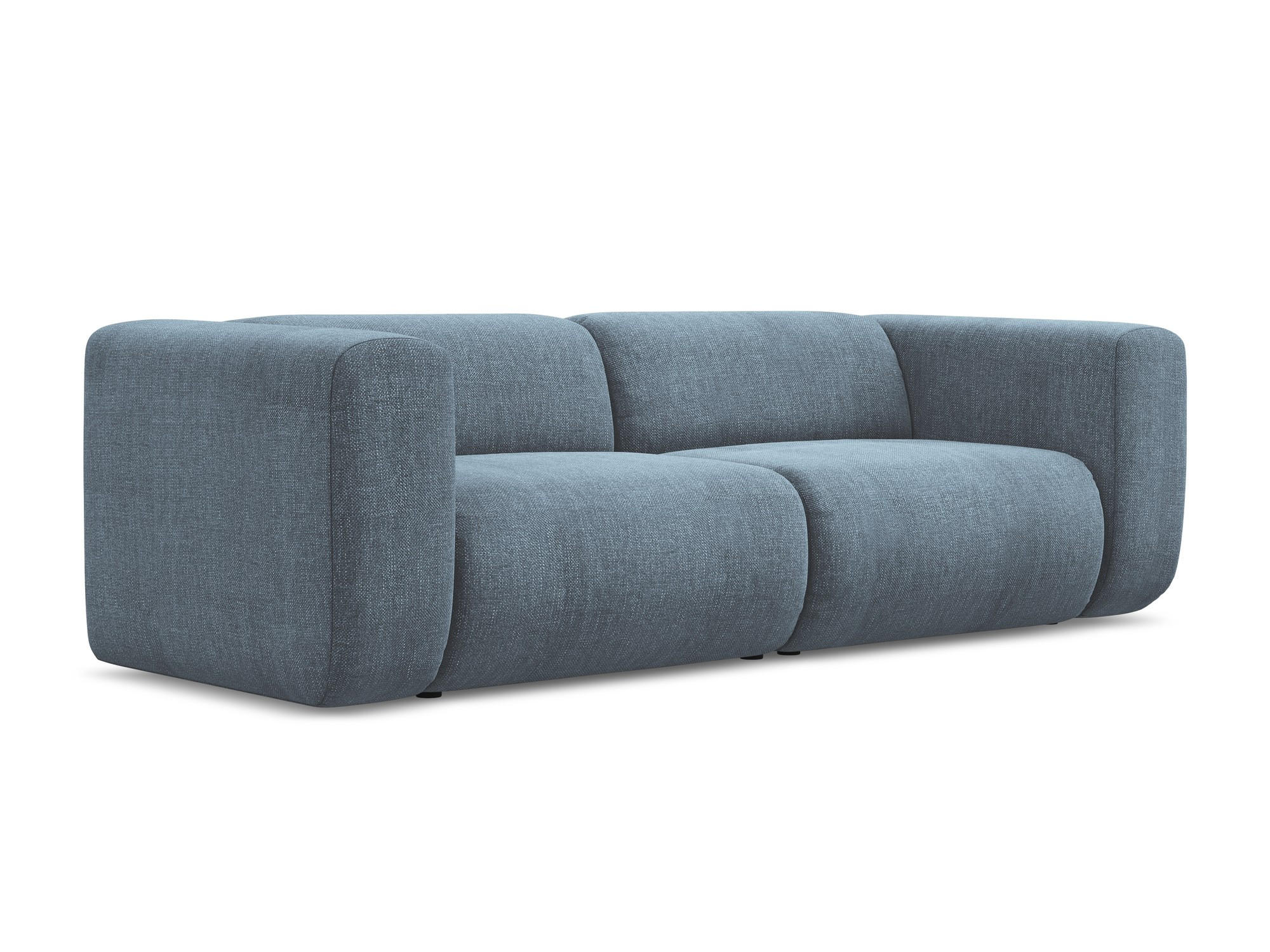 3-SITZER SOFA Chenille Stoff Blau - Blau/Blaugrau, Kunststoff/Textil (228/70/89cm) - Makamii