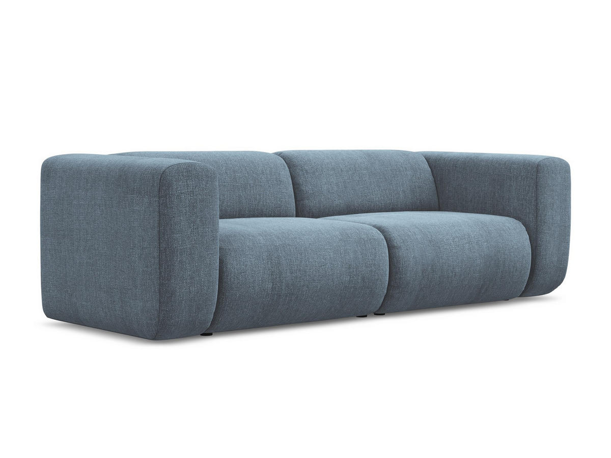 3-SITZER SOFA Chenille Stoff Blau - Blau/Blaugrau, Kunststoff/Textil (228/70/89cm) - Makamii