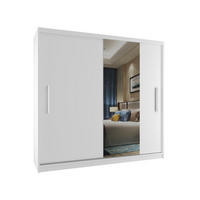SCHWEBETÜRENSCHRANK Verona MSE, Weiß Matt, 200 cm, mit Spiegel - Weiß, Holz (200/216/60cm) - B BELINI GROUP