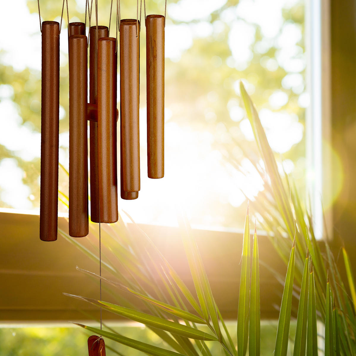 WINDSPIEL - Braun, Holz (8/15/62cm) - Relaxdays