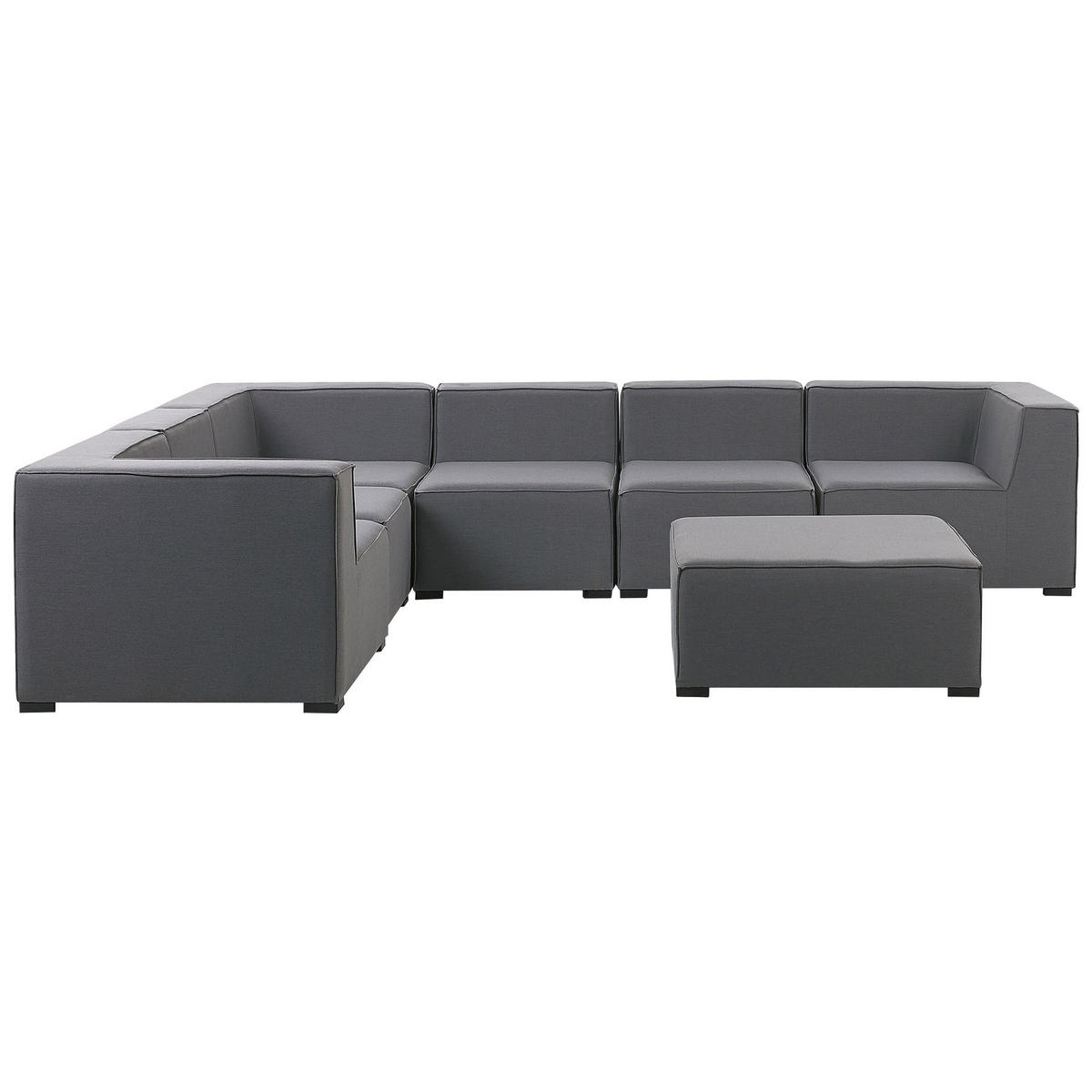 LOUNGE SET 7-Sitzer grau rechtsseitig modular Arezzo - Grau, Textil - Beliani