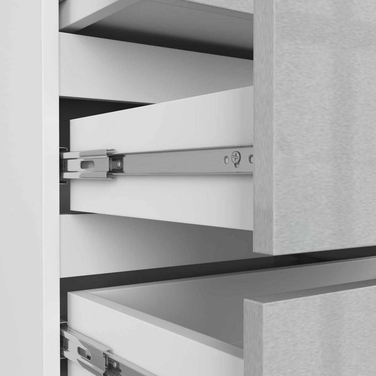 KOMMODE Weiß, Metallisch Glanz 57/60/35 - Weiß, Holzwerkstoff (60/57/35cm) - RAUMHIRSCH FURNITURE