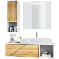 BADMÖBELSET La Costa Fronten in Eiche Natur - Eichefarben, Holzwerkstoff (126.5/190/46cm) - Vladon