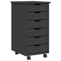ROLLSCHRANK Mit Schubladen Moss Grau Massivholz Kiefer - Grau, Holz (39/65.5/34cm) - vidaXL