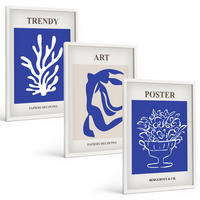 BILDER SET 3er Set - 40x60 cm Weißer Rahmen - Matisses abstrakte Plakate - Weiß, Kunststoff (40/60cm) - TULUP
