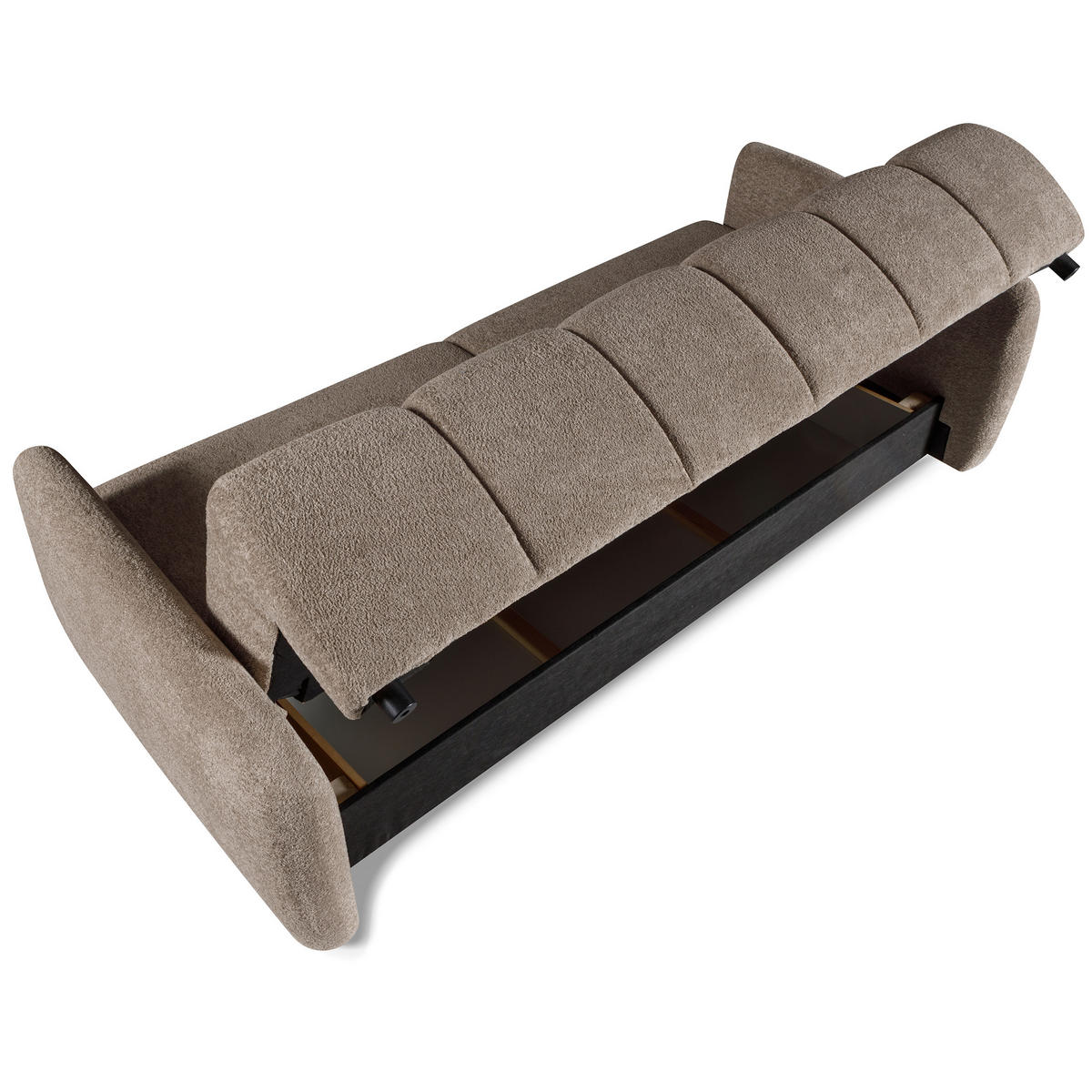 SCHLAFSOFA Carla 3-Sitzer mit Schlaffunktion, Braun - Braun, Textil (225/93/100cm) - Beautysofa