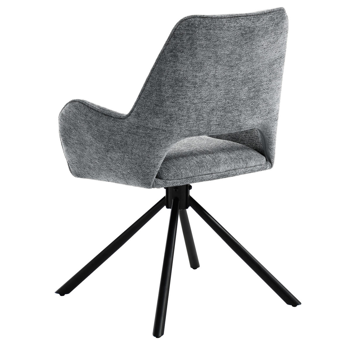 OTOČNÁ ŽIDLE Treo v látce bouclé s kovovými nohami, tmavě šedá - černá/tmavě šedá, kov (58/86/60cm) - Beautysofa