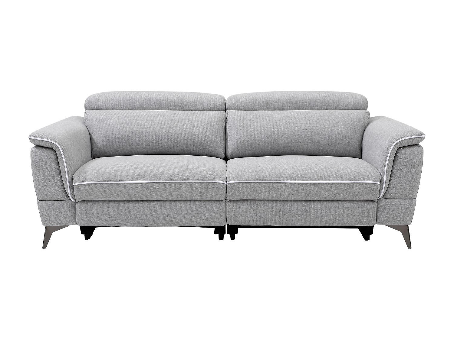RELAXSOFA - 3 Personen - Stoff - Hellgrau - - Hellgrau, Textil (216/80/102cm) - Vente-Unique