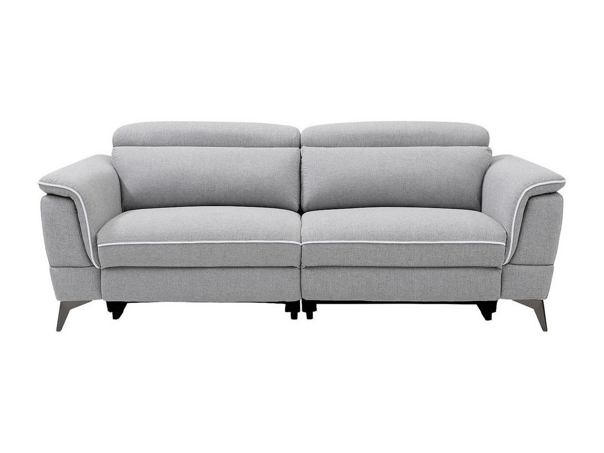 RELAXSOFA elektrisch 3-Sitzer - Stoff - Grau - MACARI - Hellgrau, Textil (216/80/102cm) - Vente-Unique