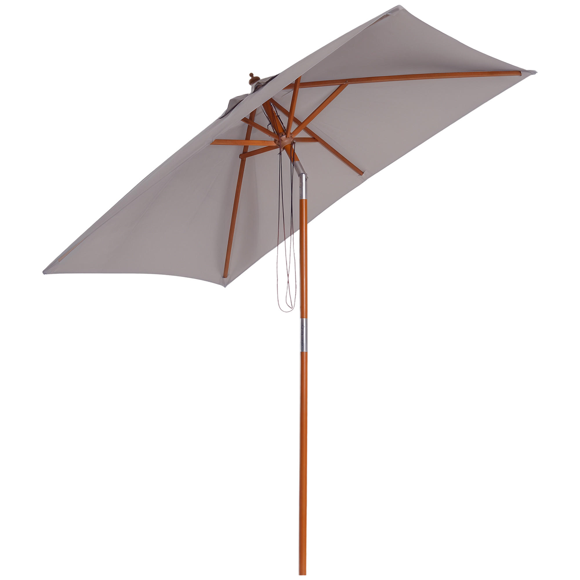 SONNENSCHIRM DE-05583 Knickbar, rechteckig Grau - Grau, Holz (150/200cm) - ComfortXL