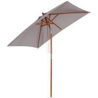 SONNENSCHIRM DE-05583 Knickbar, rechteckig Grau - Grau, Holz (150/200cm) - ComfortXL