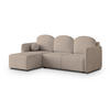 ECKSOFA SUVINO Beige Geflochtener Stoff mit Schlaffunktion - Beige, Holz (230/143cm) - MASSENO