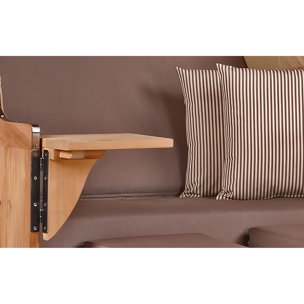 STRANDKORB SEEBLICK 2 Sitzer Teak - Taupe/Braun, Metall (125/170/80cm) - Mr. Deko