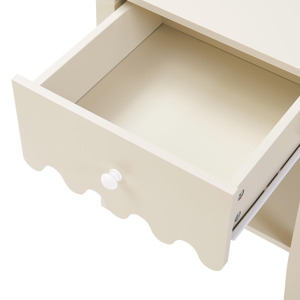 NOČNÍ STOLEK Luspoo I. - krémová, kompozitní dřevo (40/50/40cm) - [en.casa]