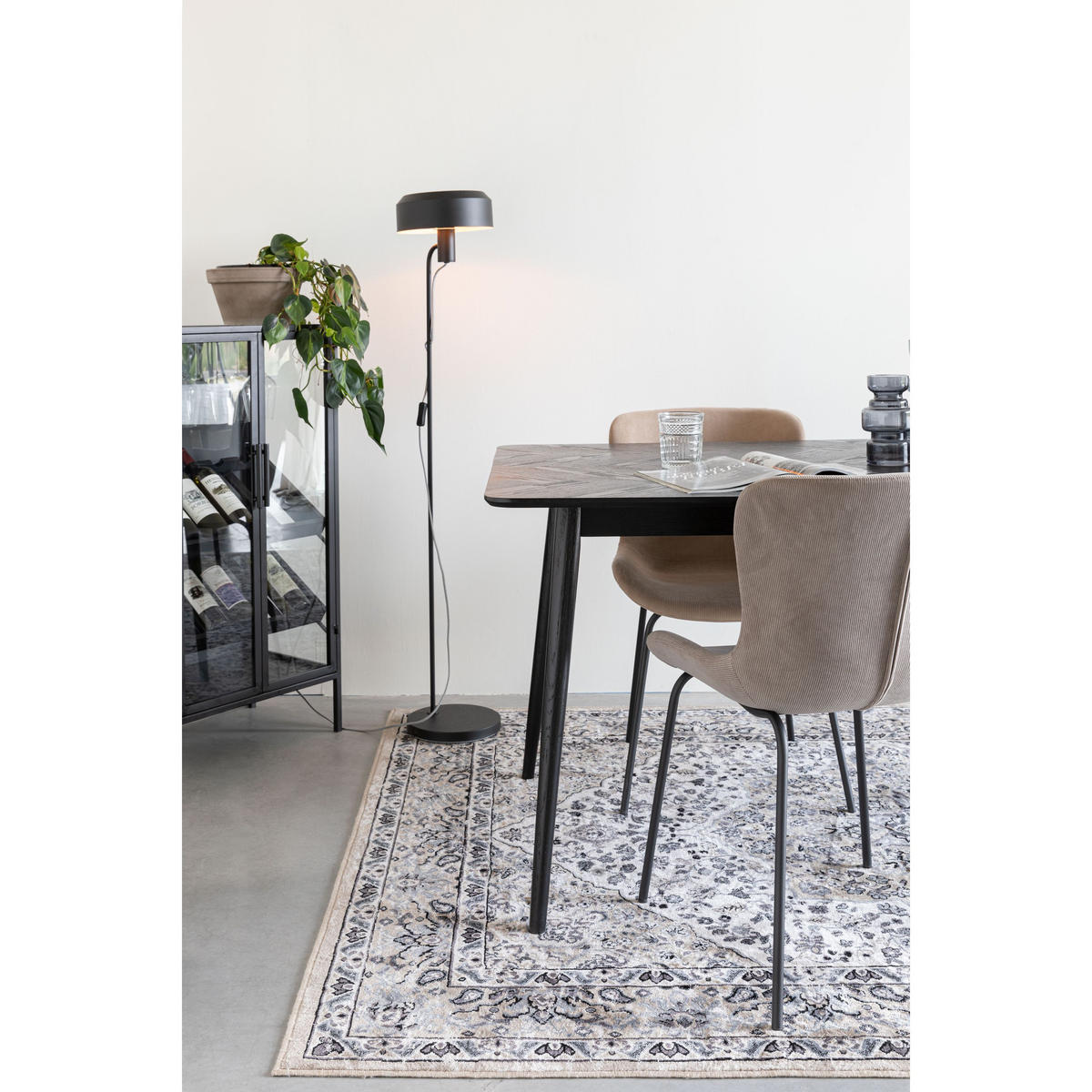 ESSTISCH Fabio Fischgrät 160x80 cm Schwarz - Schwarz, Holz (160/80/75cm) - Housecraft Living