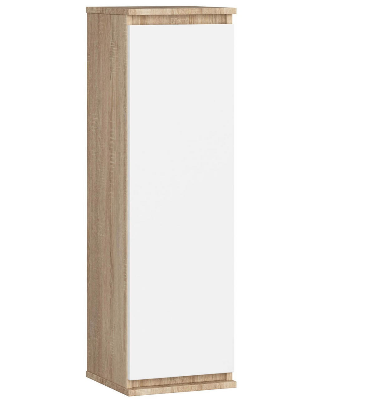 WANDSCHRANK Sonoma Eiche, Weiß 30x30x99 cm - Weiß/Sonoma Eiche, Holzwerkstoff (30/99/30cm) - Akord