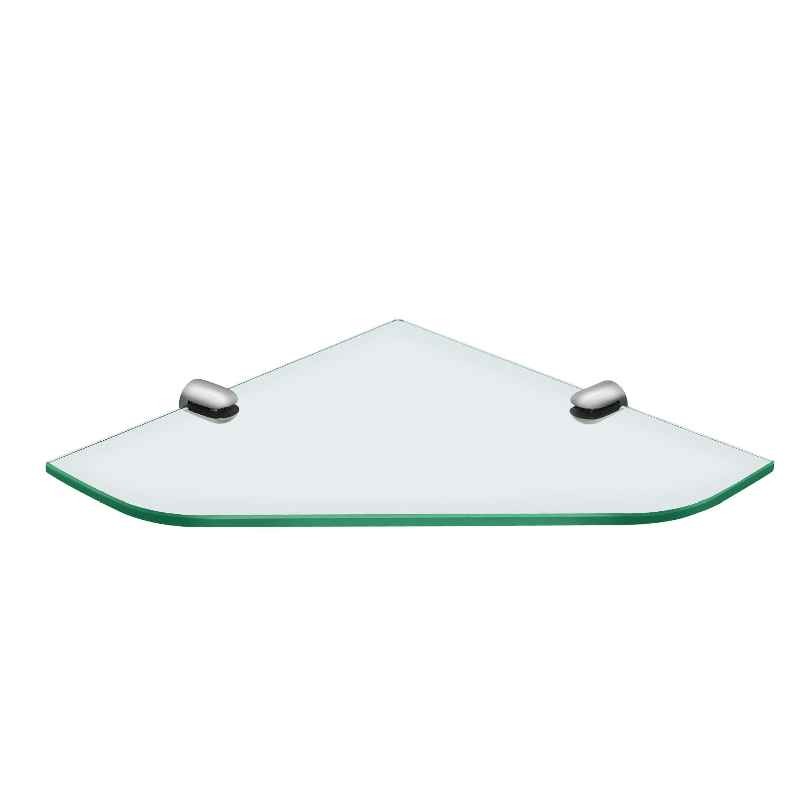 GLASABLAGE 23/23 cm Eckablage für Badezimmer Glas Transparent Chrom - Transparent, Glas (23/0.6/23cm) - S'AFIELINA