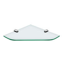 GLASABLAGE 23/23 cm Eckablage für Badezimmer Glas Transparent Chrom - Transparent, Glas (23/0.6/23cm) - S'AFIELINA