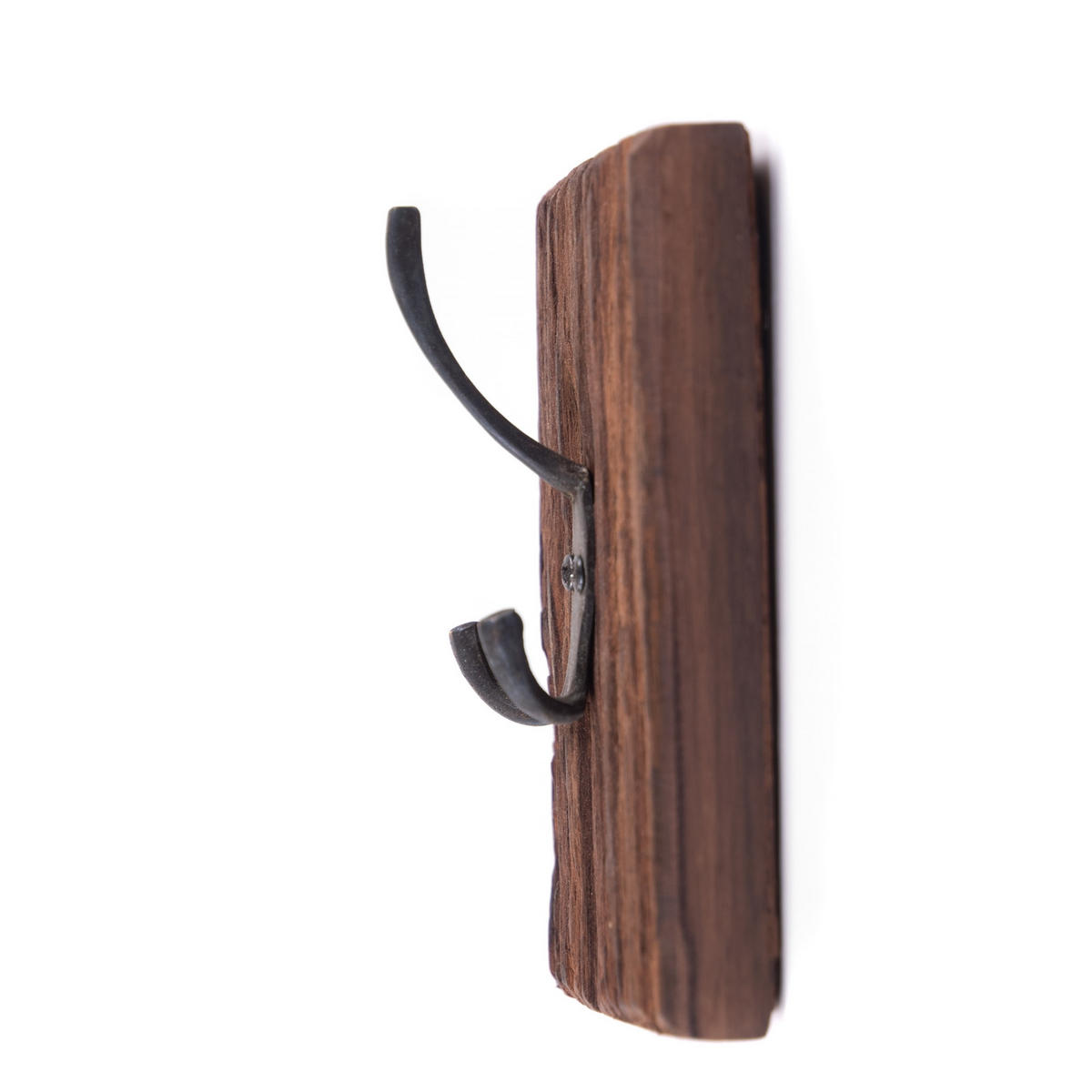 GARDEROBENBRETT Board Massivholz, Doppelhaken braun - Naturfarben, Holz (10/15/6cm) - DESIGN DELIGHTS