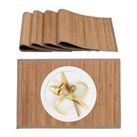 4XTISCHSET - Hellbraun, Holz/Textil (30/45/0.3cm) - Relaxdays