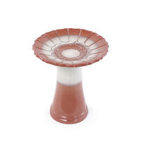 VOGELBAD mit Standfuß, Keramik Ø43/45H cm, Wetterfest, Rot - Rot, Keramik (43/45/43cm) - LVHOM