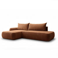 ECKSOFA GOYA mit Schlaffunktion und Bettkasten, Linke, Perfect Harmony 52 - Rotbraun, Textil (184/302cm) - Lookway