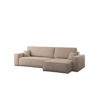 ECKSOFA Mit Schlaffunktion Und Bettkasten, Eckcouch Best XL Stoff Verita Warmbeige Rechts - Sandfarben, Holz (274/145cm) - Kaiser Möbel