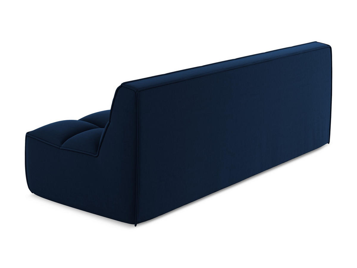 3-SITZER SOFA Samt Stoff Blau - Blau/Schwarz, Kunststoff/Textil (210/75/93cm) - Makamii