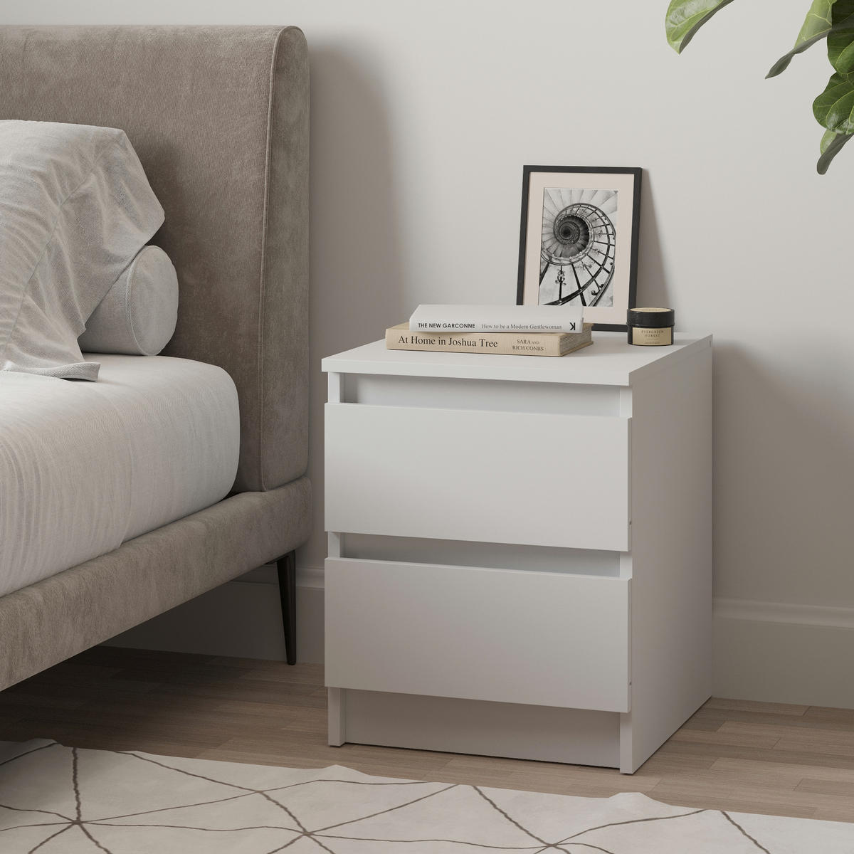 SIDEBOARD SOLA KOM1-2S Schubladen Weiß - Weiß, Holzwerkstoff/Kunststoff (40/50/43cm) - Komodee