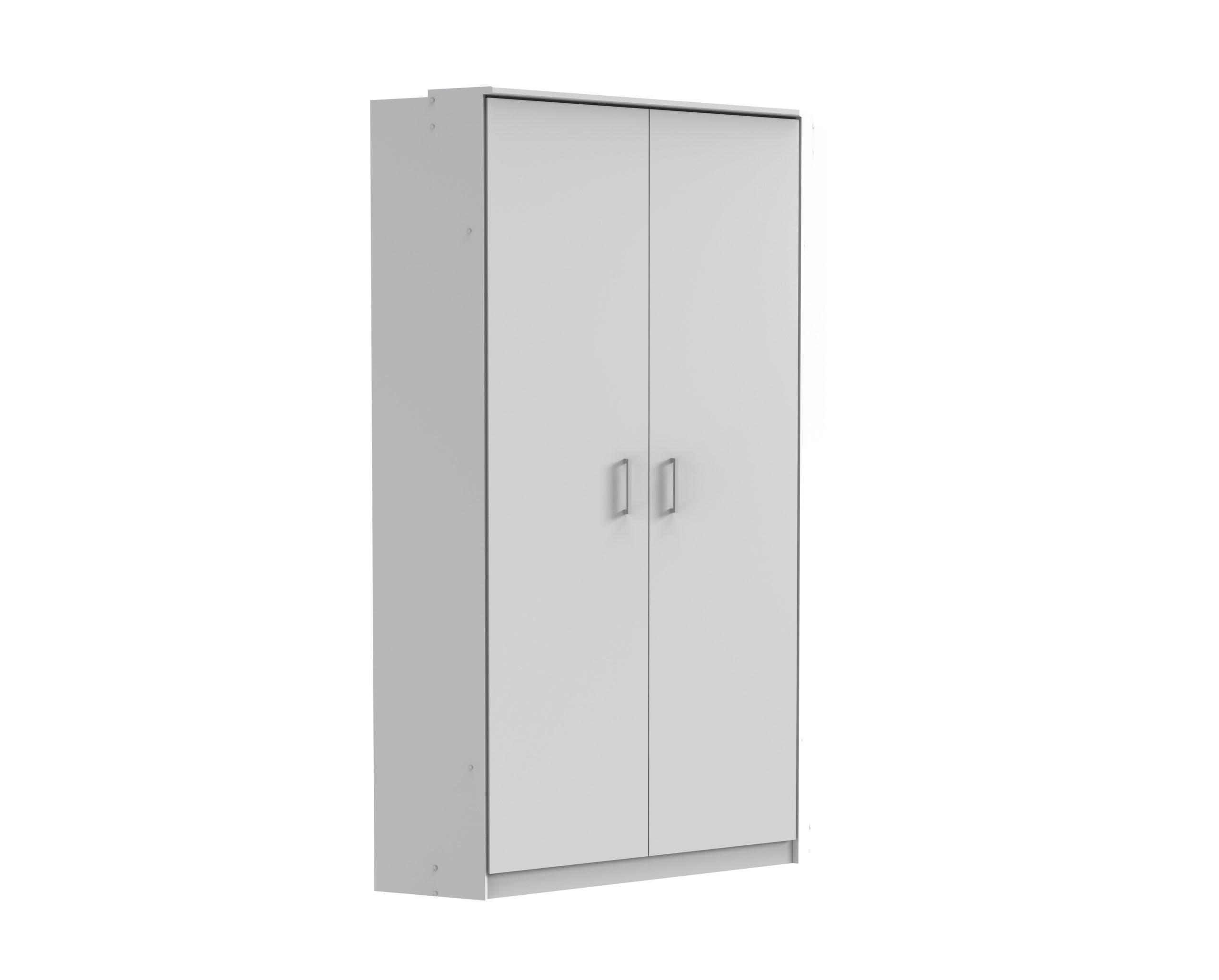 KLEIDERSCHRANK Click in Weiß mit Grafit - Eckkleiderschrank ohne Spiegel - Weiß, Holzwerkstoff (95/198/95cm)