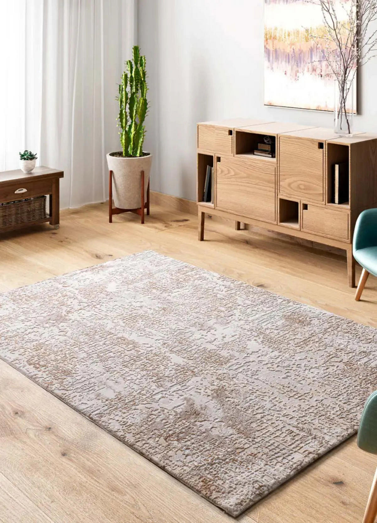 KURZFLORTEPPICH Beige Oris 154/230 cm - Beige, Naturmaterialien/Textil (154/230cm) - Atticgo