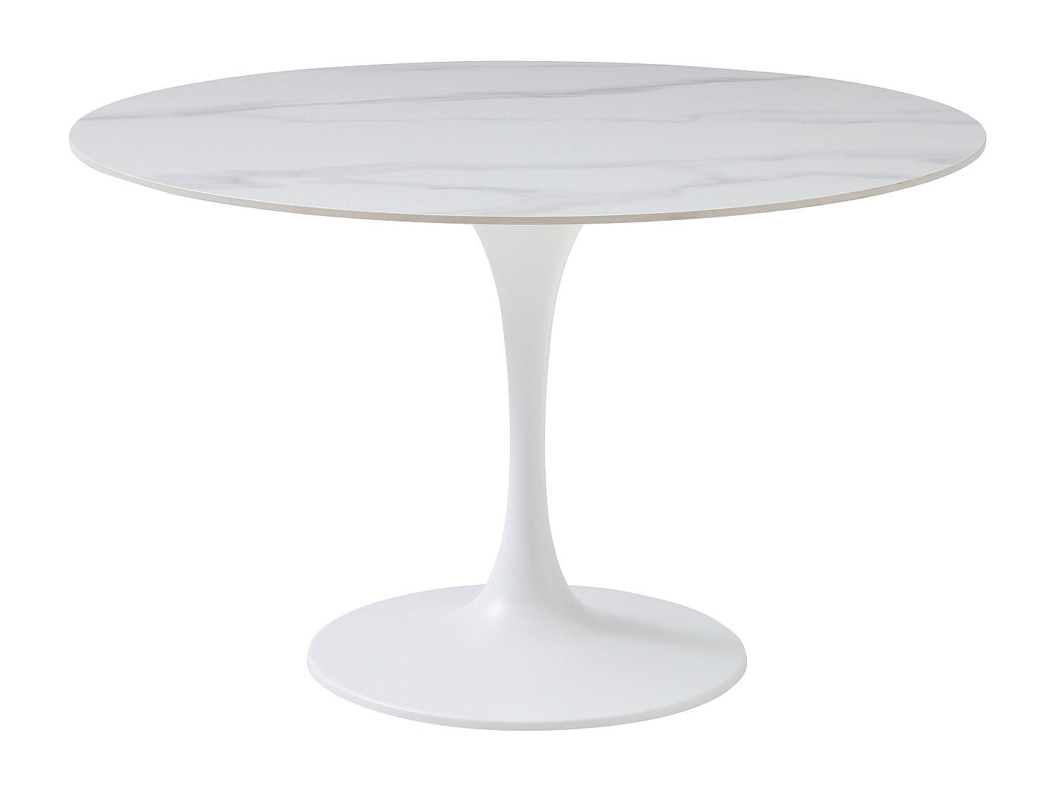 ESSTISCH - 4 Personen - Keramik - Weiß - DYNARO - Weiß, Keramik (120/120/74.5cm) - Vente-Unique