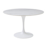 ESSTISCH - 4 Personen - Keramik - Weiß - DYNARO - Weiß, Keramik (120/120/74.5cm) - Vente-Unique