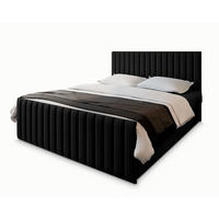 BOXBETT ARION 160x200 cm mit Matratze und Topper, H2+H3 - Schwarz - Schwarz, Holz (160/200cm) - MASSENO