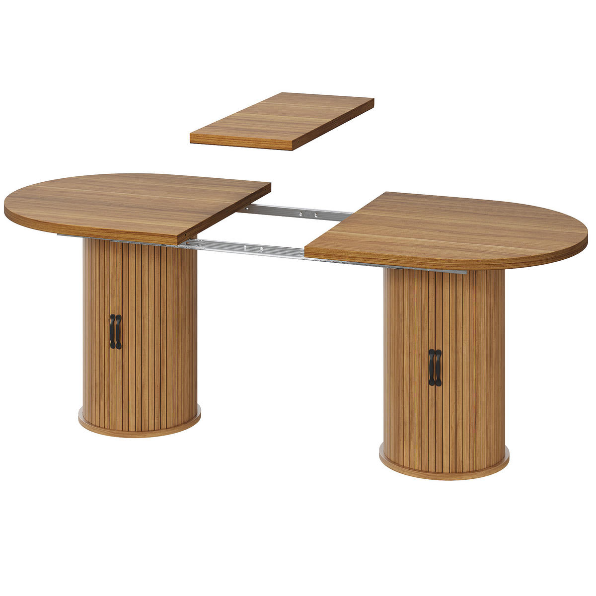 ESSTISCH Dunkelbraun 150–190×80×75 cm mit Auszugmechanismus, verdecktem Staufach und Metallrahmen aus Holzwerkstoff - Dunkelbraun, Holzwerkstoff (80/150/75cm) - Luhomfu