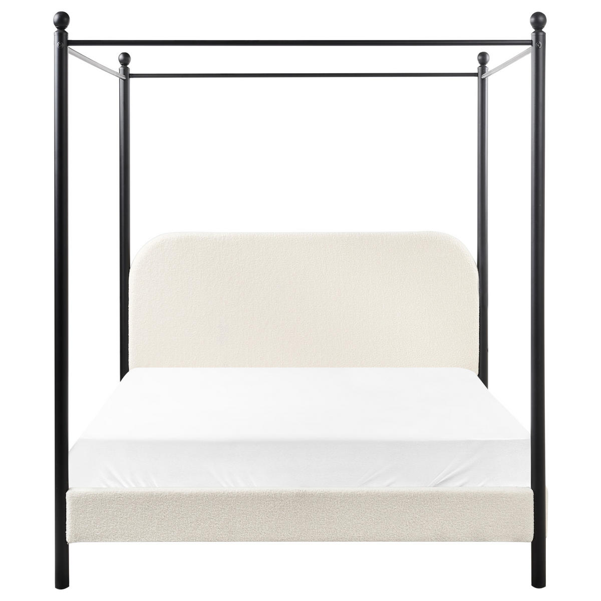 HIMMELBETT 140x200 cm Weiß Dannemois - Creme, Textil (140/200cm) - Beliani