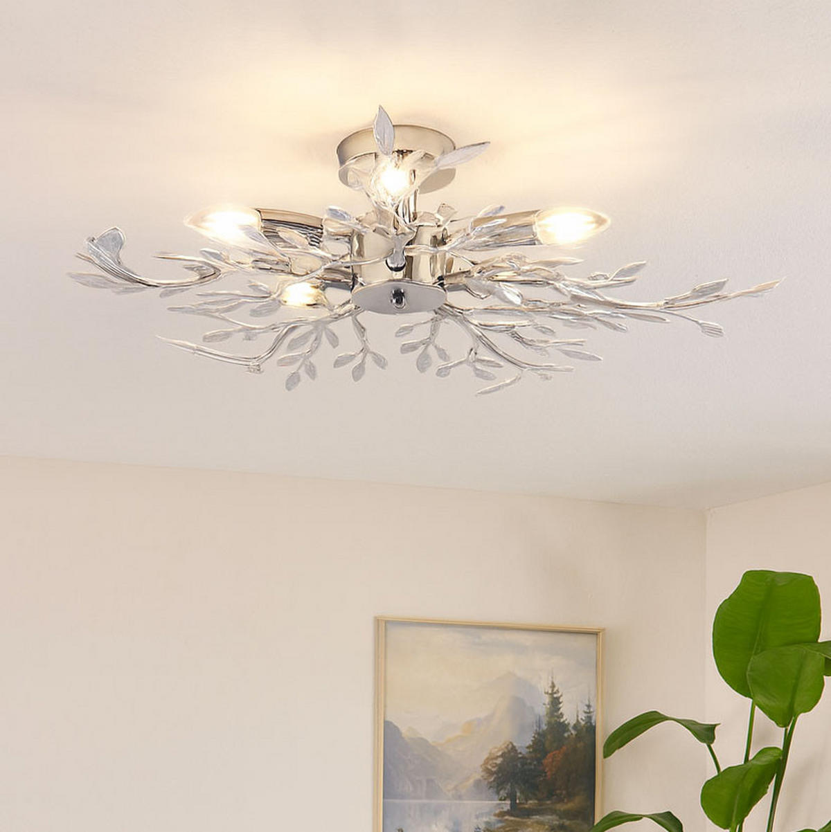 LED DECKENLEUCHTE Metall Acryl Silber - Silberfarben, Metall (71/71/16cm) - Globo Lighting