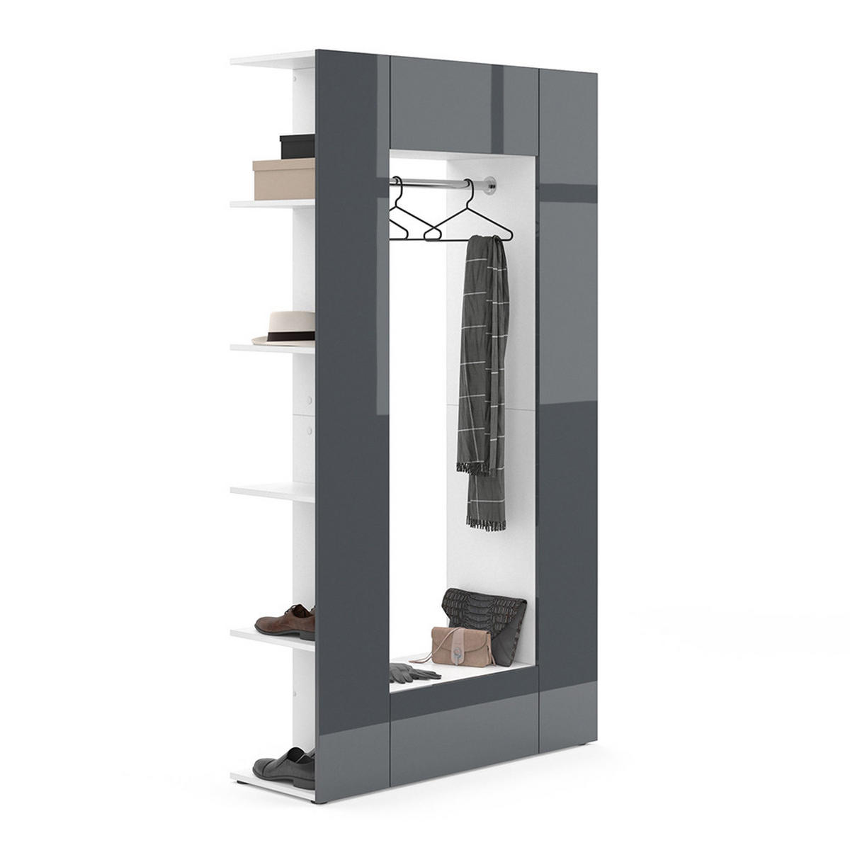 GARDEROBE Mats Anthrazit 36.6 x 191 cm - Anthrazit, Holzwerkstoff (36.6/191/106cm) - Vicco