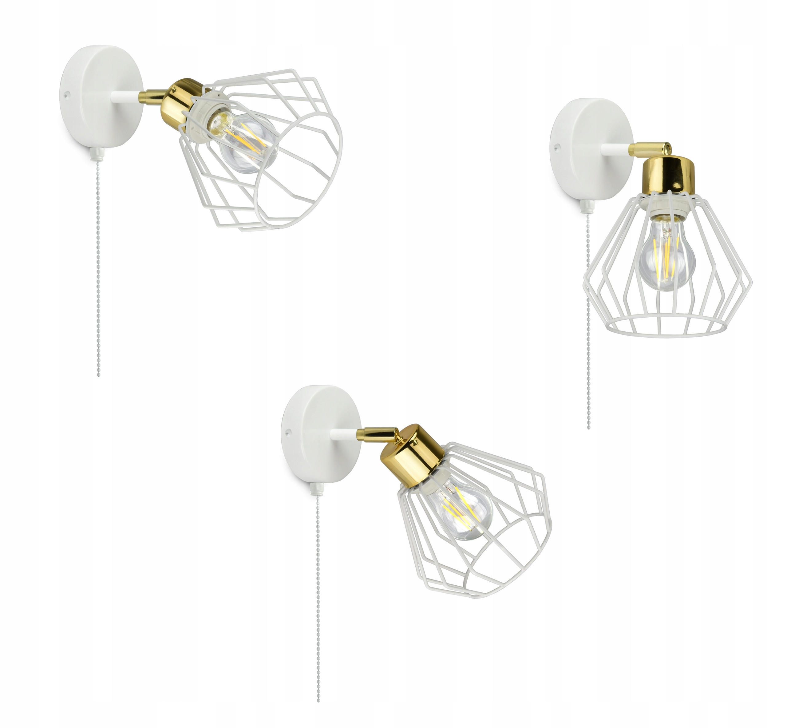 WANDLEUCHTE LOFT - Goldfarben/Weiß, Metall (20/24/18cm) - kiki design