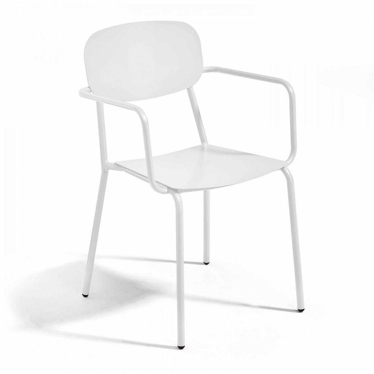 GARTENSET 3-tlg., Grau/Weiß - Weiß, Metall - Oviala