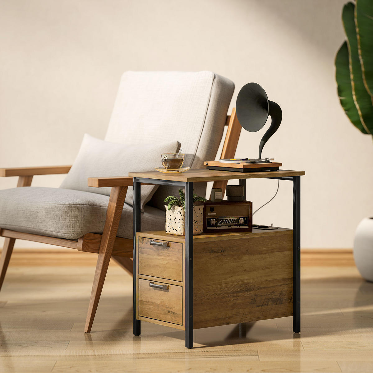 BEISTELLTISCH Beige 1 Stück - Beige, Kunststoff (55/35/58.5cm) - GiPP