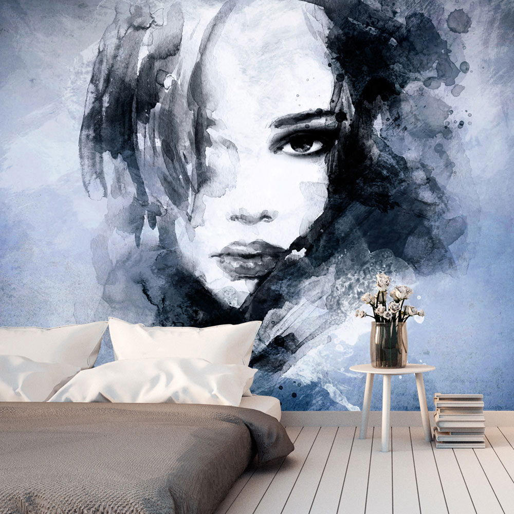 VLIESTAPETE Blau 150/105 cm - Blau/Schwarz, Textil (150/1cm) - KUNSTLOFT