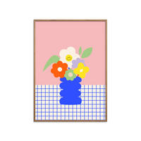 POSTER mit Rahmen Affordable Art Prints x Maren Gross - Happy Daisy - Eichefarben/Multicolor, Holz/Papier (30/40cm) - Poster&Frame