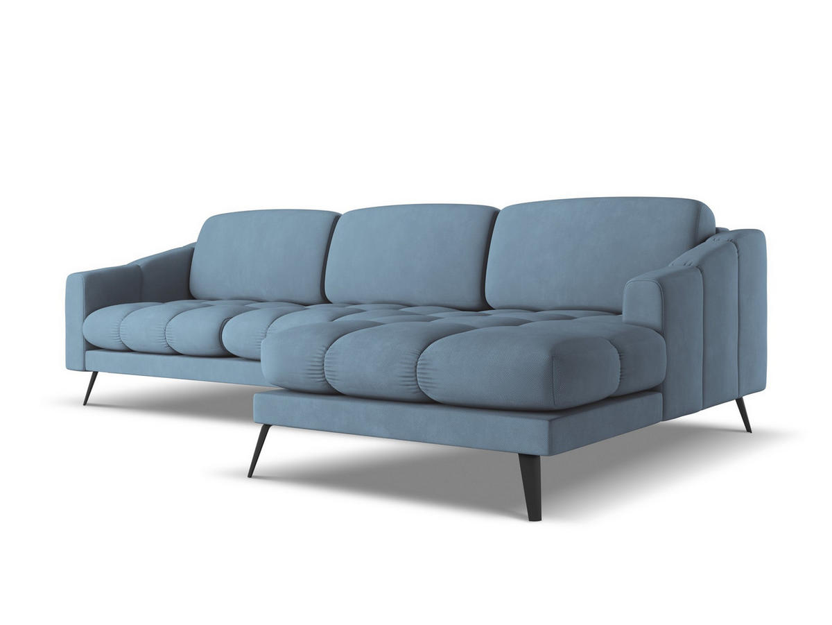 WOHNLANDSCHAFT Samt Stoff Violett - Lila/Flieder, Textil/Metall (317/86/162cm) - Makamii