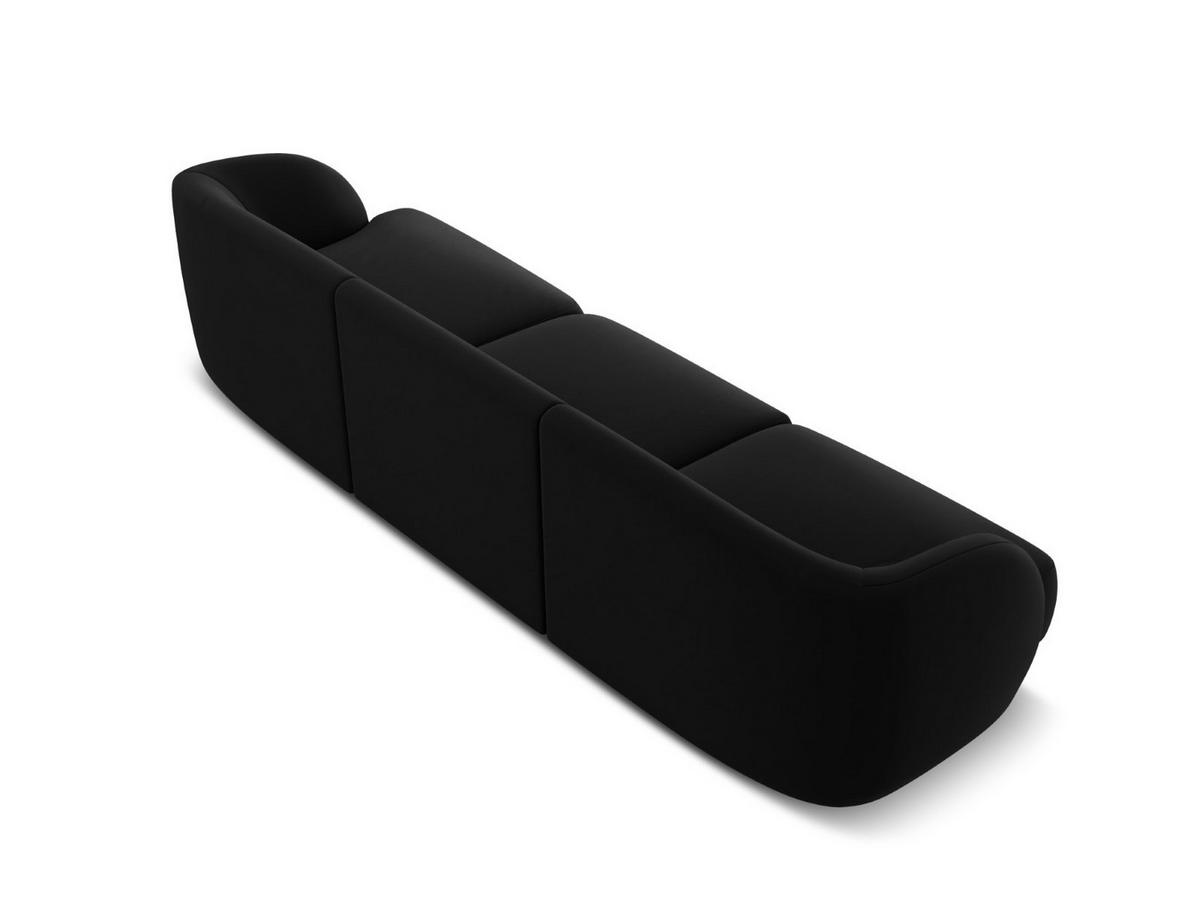 SOFA Miley aus Samt schwarz 3 Sitzplätze - Schwarz, Textil (90/70/255cm) - Micadoni