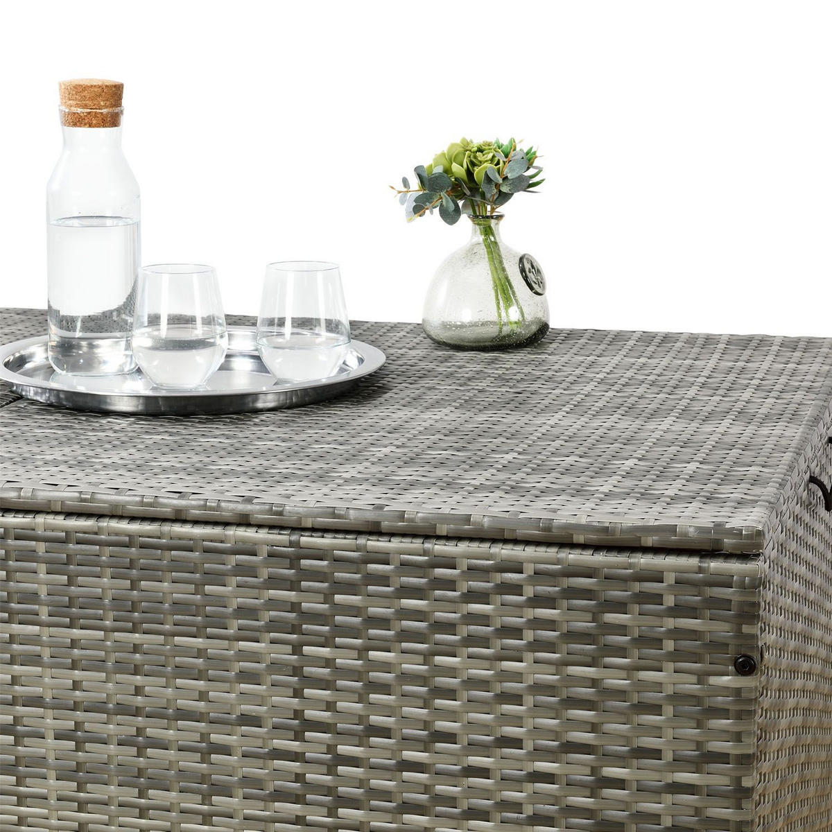 AUFLAGENBOX Ikaria grau-meliert - Grau, Kunststoff (145/80/83cm) - Juskys