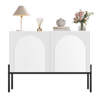 SIDEBOARD Weiß 2 Türen Metallbeine Bogen Design 100cm Modern - Weiß, Holzwerkstoff (100/75/40cm) - FLIEKS