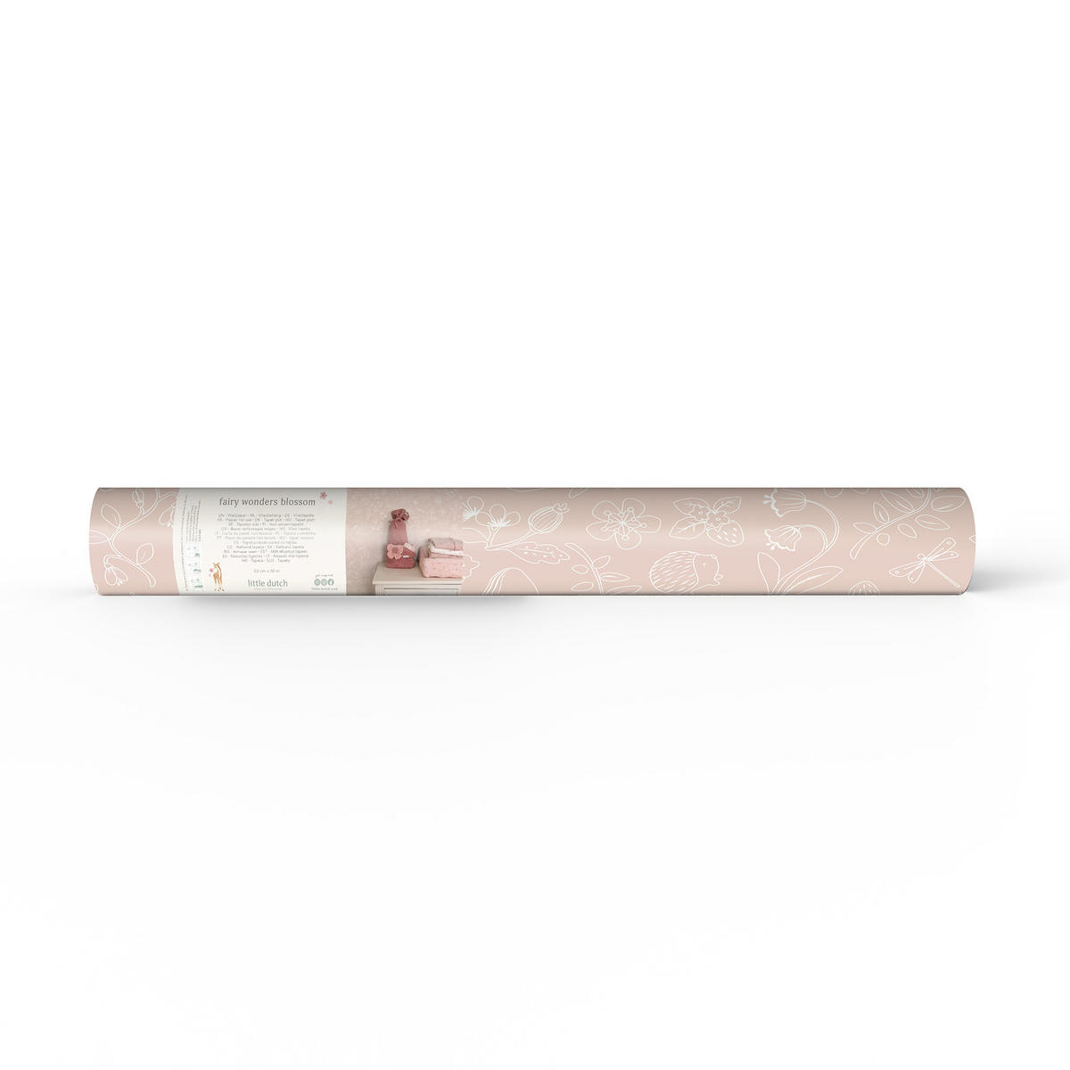 VLIESTAPETE Feentraum 1000x53cm - Pink/Weiß, Papier/Kunststoff (53/1cm) - Little Dutch
