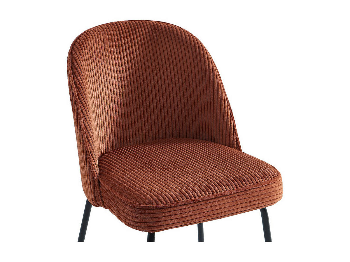 STUHL - 50cm x 57.5cm - Samt - terracotta - ALPALI - Braun, Textil (50/83.5/57.5cm) - Vente-Unique