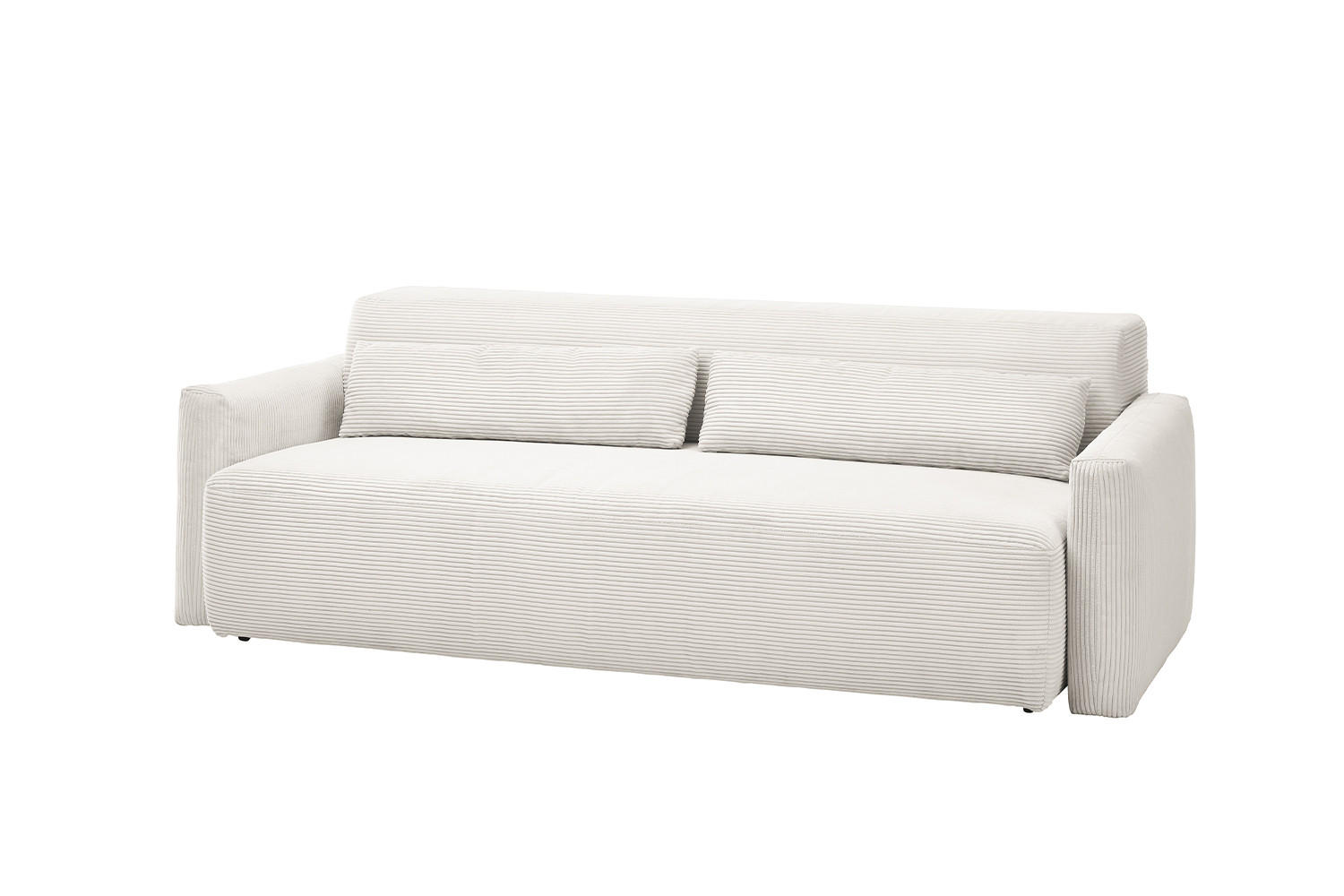 SCHLAFSOFA NEO Weiß Cord - Schwarz/Weiß, Kunststoff/Textil (233/75/108cm) - KAWOLA